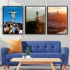 ブラジルのリオデジャネイロのイエスの像にある官報のポスターとプリントキャンバス絵画ウォールアート写真家の装飾