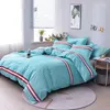 Beddengoed sets streep set king size zacht dubbele quilt cover eenvoudige kussensloop voor huis met een enkel huishouden product