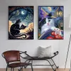 Chenistory 60x75cm schilderij door getallen Moonlight Dieren Verf op getallen op canvas DIY Number schilderlandschap Home Decor Geschenk