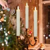 80 -stcs flikkerend licht Kerst LED -kaarsen met afstandsbediening74 inch Lange batterij Warm wit decoratief 240412