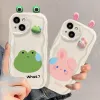 3D Bear Rabbit Case voor Samsung Galaxy A34 A33 A32 A31 A30 A20 A24 4G A23 A22 A21S A20S A14 A13 5G A12 A10S A04E A03 M14 Cover