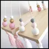 Plaques décoratives de style insolite en bois massif macarons perles à gland