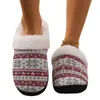 Slippers Christmas confortable Flat non glissant du peluche caricaturé House Soft Winter For Men Women