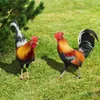 Gartendekorationen Rooster Dekor Figuren flache Acrylstatue Tier volle Farbe für Felder