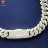 Lifeng Jewelry Custom 20mm 5row VVS Collier Moisanite Pass Diamond Tester Sier Mami Cuban Link Chain pour hommes