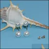 Dangle Kronleuchter natürlicher Perlenohrringe für Frauen 4 Farbe 925 Sterling Sier Schmuck Oblate Doppel Hochzeit Geschenk Mode Dr. Dhgarden Dhomi
