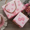 Enveloppe cadeau 2 taille 5pcs fleur de vin Rose Rose Boîte en papier de style avec poignée Candle Jam Cuisine Cookie Chocolate Emballage Emballage Utilisation