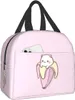 Pink Kawaii Cat reutilizável lancheira térmica portátil Bolsa de viagem isolada lancho