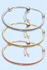 Silver Plated Bracelets 3MM Chain Adjustable Fit p charms Gold Rose Bangle Bracelet Women Female Christmas Party Birthday Gift BR0208437106