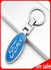 1PCS 3D Metal Car Keychain Creative DubbleSide Logo Key Ring Accessories voor Ford Mustang Explorer Fiesta Focus Kuga Keychains8237269