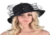 Womens Party Pure Color Kentucky Derby Stylish Floral Wide Brim Church Dress Wedding Sun Hat A3233490555