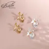 Stud Earrings Badu Frosted Gold Color Metal Flower Baroque Fashion Vintage Exaggerated Big For Women Party Jewelry