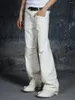 Pantaloni maschili bianchi dritti elastici tuttimi lunghi uomini e donne casual svasati autunno