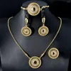 Necklace Earrings Set ZEADear Wedding Gold Color Round Disc Pendant Bracelets Earring Rings 2024 Statement Party Gifts