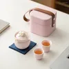 Teaware Sets Portable Teapot Tea Cup Set Kit Household Making Travel Outdoor Bag Chinese Supplies 1 Bowl 2 Cups