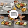 Servis uppsättningar Sile Grill Pan Tray Filter Snack Plate Servering Baking Barbecue Munchies