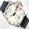 Zupełnie nowa sprzedaż Miglia XL White Dial Men Automatyczne maszyny zegarek ze stali nierdzewnej Męskie sportowe zegarki gumowe pasmo 218Q