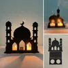 Kerzenhalter 1PCS Ramadan Moschee Silhouette Candlestick Halter Religiöse Klappkunstkunstdekoration