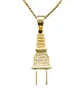 Nieuwe aankomst Hip Hop Plug hanger ketting 18k echte gouden kleur voor mannen dames hiphop sieraden2069566