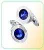 Savoyshi Luxury Mens Shirt Mufflinks High Quality Lawyer Groom Wedding Fine Gift Blue Crystal Cuff Links Brand Designer Jewelry2567095410
