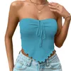 Damestanks Fashion Women Tube Top Strapless Backless Tie-Up onregelmatige zoom Zomer dames Vest voor clubfeestjesvriendelijk