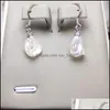 Leghielier pennagliera Orecchini di perle barocchi unici per le perle da 8-9 mm Stullo d'acqua dolce S925 Sterling Sier Earring Fashion Gioielli per Women Wedding Dh4mn