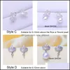 Jewelry Settings 925 Sier Pearl Earrings Setting Zircon Earring Eardr Mounting Earings Blank Diy Wedding Gift For Drop Deliv Dhgarden Dhipv