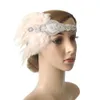 Vrouwen Flapper Hoofdband Faux Pearls Feather Tassels Rhinestone Bridal Flapper Headpiece Bridal Flapper Koofpijp Haaraccessoires