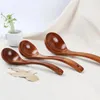 Spoons Natural Wooden Spoon Rice Soup Long Handle Teaspoon Mixing Stir Tableware Home Dinnerware Kitchen Cooking Scoop Accessories