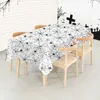 Table Cloth Party Disposable White PE Plastic Table Cloth 54x108 inch Spider Web Pumpkin Rectangle Dessert Table Decor