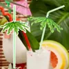 Kubki jednorazowe słomki 20pcs impreza hawajska z parasolem dłoni kokosowej na urodziny świąteczne wydarzenia
