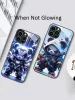 Armor Panda LED Light Glowing Luminous Phone Case Friend Birthday Gift for OPPO Reno 4 5 6 7 8 9 Find X5 Realme X50 Pro Plus SE