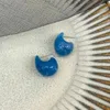 Stud Earrings 1 Pair Of Retro Cool Wind Water Drop Shaped Resin Welding Steel Needle Simple And Versatile