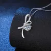 Sterling Sier S925 Pendant Female Plated PT950 Mohsen Diamond Necklace Light Luxury Bow 1 D-Color Mohsen Stone Necklace