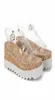 Stella McCartney Femmes Ed Curtis Transparent Elyse Sandals Femmes Summer Chaussures Plateforme de coin1290466