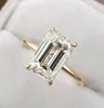 2021 Fashions Women Sterling Silver 925 Jewelery Classic Engagement Ring Emerald Cut Diamond Ring7708040