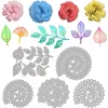 Växt tema 3D Flower Stacking Flowers Cutting Dies Flowers och lämnar flera kronblad som präglar stencils mall för dekor