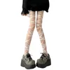 Chaussettes de femmes Pank Pantyhose Design irrégulier trous gothiques pour les bas élastiques skinny de fête de nuit