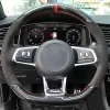 フォルクスワーゲンVWゴルフR MK7ゴルフ7 GTI VW POLO GTI SCIOROCCO 2015 2016 CAR CAR ACCESSORIES用の本革製の車のステアリングホイールカバー