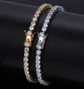 Bracelet à la chaîne de tennis glacée Bracelet en argent Gold Bracelet Bracelets Hip Hop Bijoux 345 mm 78inch4045012