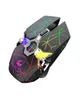 Мыши Ziyou Lang x13 Беспроводная перезаряжаемая игровая мышь Mute RGB Gaming Ergony Ergonomic Led Led Star Star Black14038250