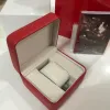 New Square Red for Watch Box Watch Booklet Card Tags and Papers in English Watches Box Original Inner Inter Extérieur Men Boîte de bracelet