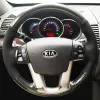 Kia SorentoのDIYカーステアリングホイールカバー2009-2014 K7 Cadenza 2011-2015ソフトスエードステアリングカバーラップカーアクセサリー