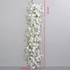 Dekorativa blommor Anpassade bord Lång löpare Flower Artificial Roses Wedding Decoration Floral Arch Decor Row Po Arrangement