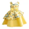 Girls Dresses Children Princess Rose Blossom Dress Flower Signe Stampato Gonna performance Toddler Youth One-Piece Abito Taglie da 100-150 cm U6AX#