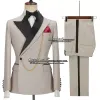 Calça ternos de casamento regulares masculino smoking back lapeel bury jacket with calça 2 peças MAN BLAZER FORMAL DE FEITO TRES DE HOMBRE