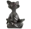 Capriccioso BUDDHA NERA BUDDHA Cat Figurina Meditazione Yoga Collezione Decorazione felice Sculture artistiche Statue da giardino Decorazioni per la casa 5718063