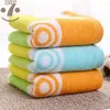 Towel 35x70cm Lovey Blue/Orange Circle Patterns Cotton Bath Hand Face Towels