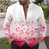 Chemises décontractées pour hommes 2024 Floral D Impression 6 couleurs chemises quotidiennes Sortie du week-end