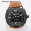 Panerais Watch Mens Watches Radiomir 8day 45 mm manuel en céramique Pam 384 vendu tel quel